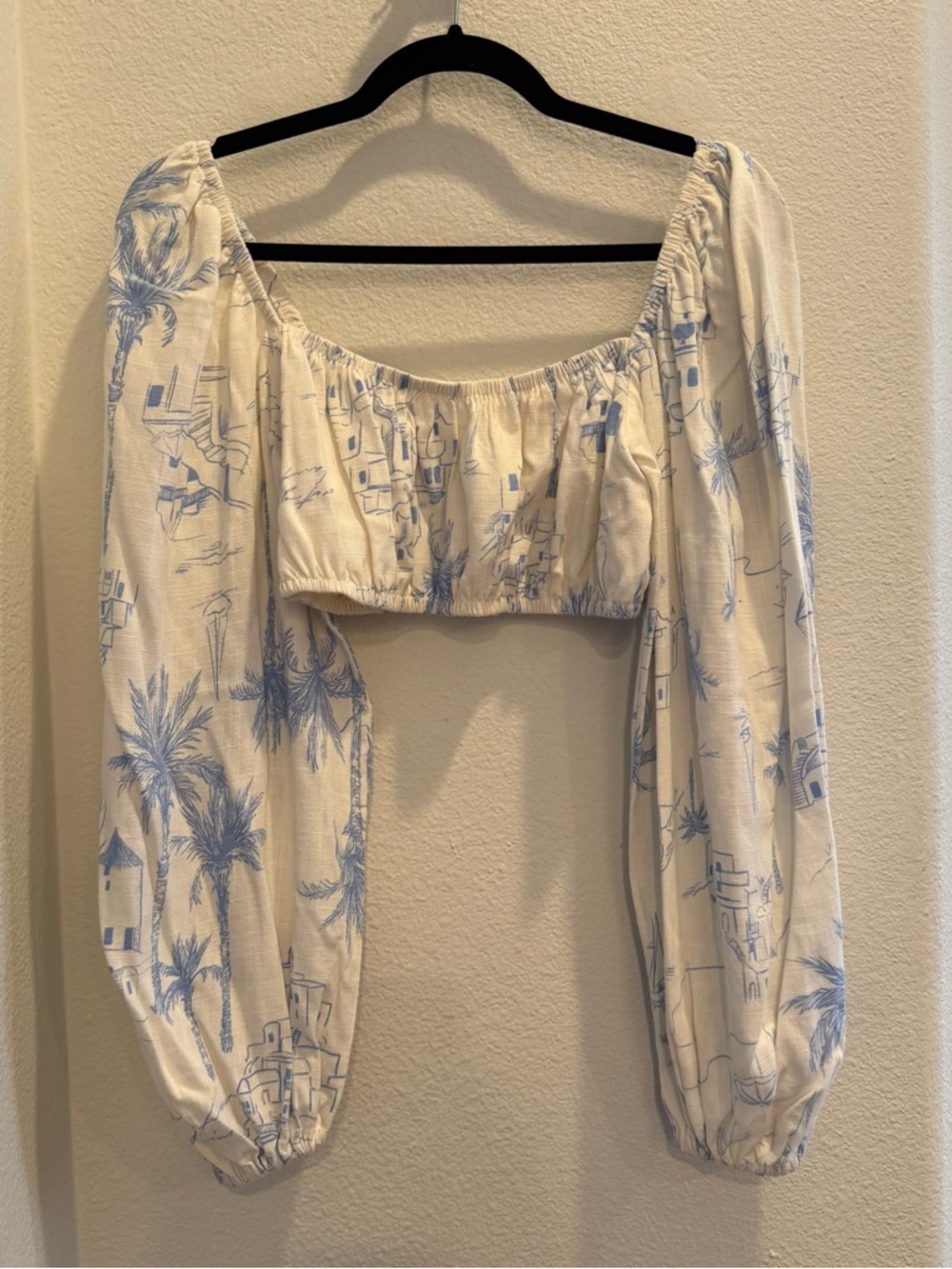 SABO Blue/White Jhazelle Santorini Crop Top + Maxi Skirt Set Woman Size 2 - Picture 3 of 7